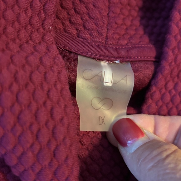 CALIA by Carrie Underwood Cloud Extended Neck Pullover Burgundy Sweater Sz 1X - Picture 5 of 8